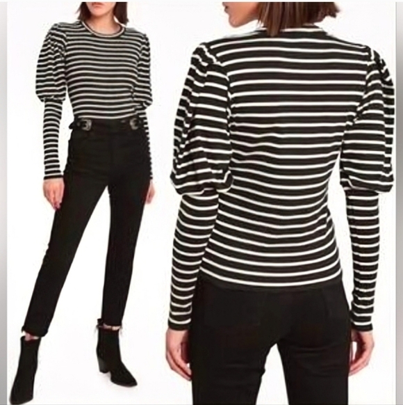 Veronica Beard Lyon Puff Sleeve Top - Picture 12 of 12